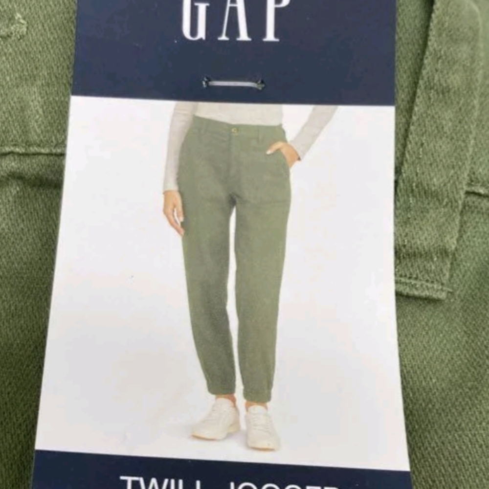 Gap Women's Olive Green Twill Joggers Size XL NWT MSRP $49.99 - Picture 4 of 6